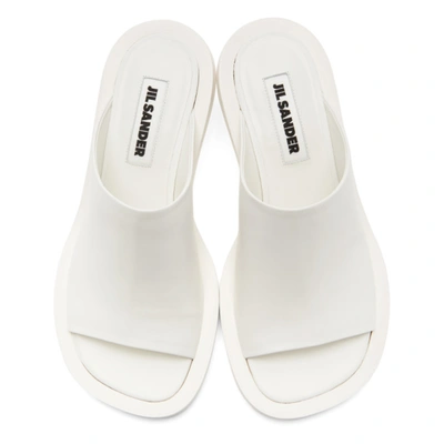 Shop Jil Sander White Slide Sandals In 110 Open White