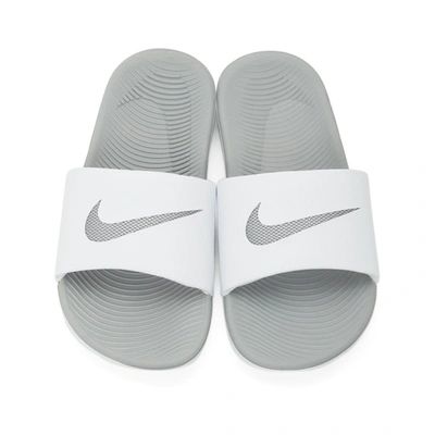 Shop Nike White Kawa Slides
