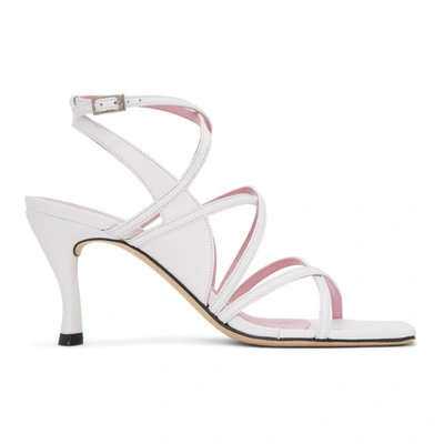 By Far Christina Leather And Suede Sandals In White ModeSens