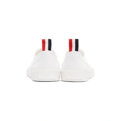 Shop Thom Browne Online Exclusive White Heritage Vulcanized Sneakers In 100 White