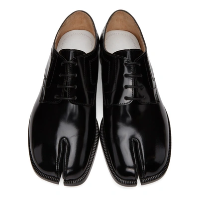 Shop Maison Margiela Black Tabi Lace-ups Derbys In T8013 Black