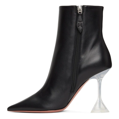 Shop Amina Muaddi Black Giorgia Plexi Heel Boots