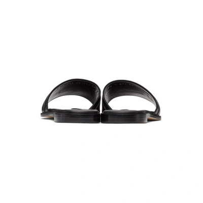 Shop Alexander Mcqueen Black Leather Signature Slides In 1000 Black