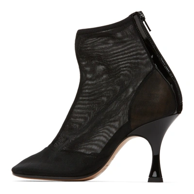 Shop Mm6 Maison Margiela Black Mesh Ankle Boot In T8013 Black