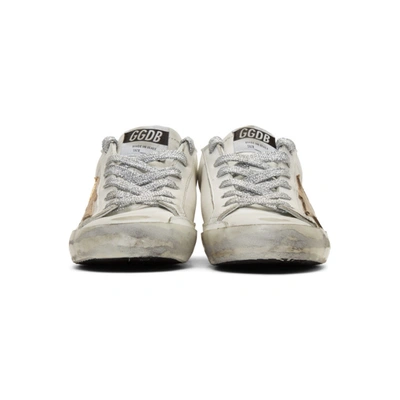 Golden Goose Sneakers Hi Star White Leather-gold Star-logo Lace In Silver