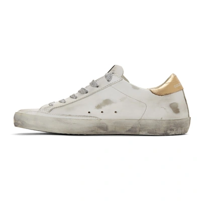 Shop Golden Goose Ssense Exclusive White & Gold Superstar Sneakers In Silver