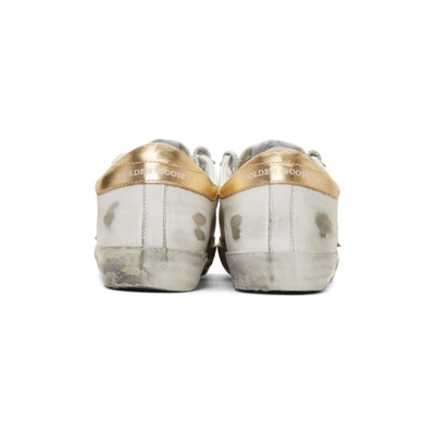 Golden Goose Sneakers Hi Star White Leather-gold Star-logo Lace In Silver