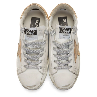 Golden Goose Sneakers Hi Star White Leather-gold Star-logo Lace In Silver