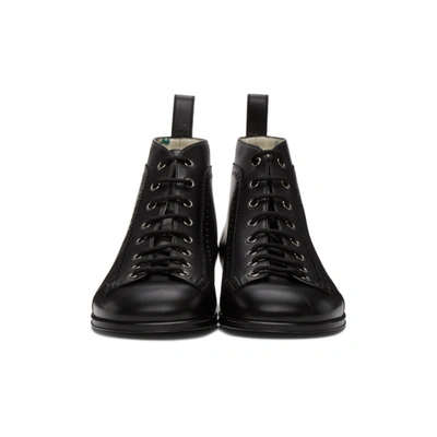 Shop Gucci Black Brogue Lace-up Boots In 1000 Black