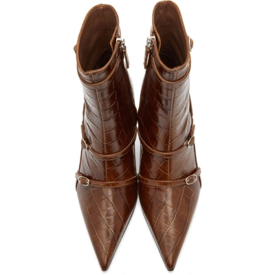 Shop Abra Ssense Exclusive Brown Belt Heeled Ankle Boots