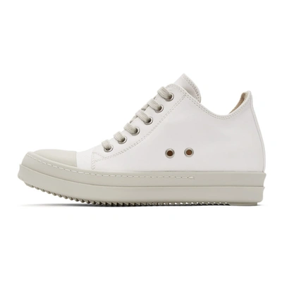 Shop Rick Owens Drkshdw White Low Sneakers In 11 Wh/wh