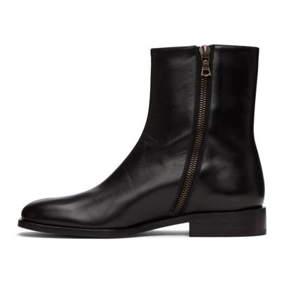 Shop Dries Van Noten Black Leather Ankle Boots In 900 Black