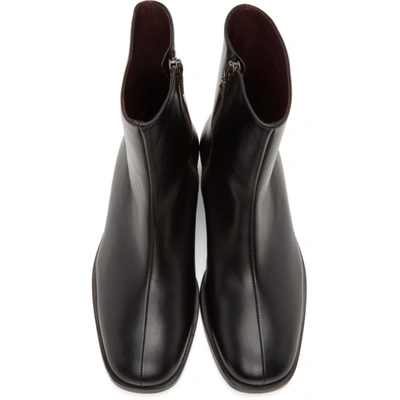 Shop Dries Van Noten Black Leather Ankle Boots In 900 Black