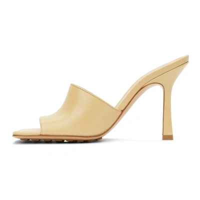 Shop Bottega Veneta Beige Stretch Heeled Mules In 2624 Cane Sugar