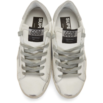 Shop Golden Goose Ssense Exclusive White & Silver Glitter Superstar Sneakers