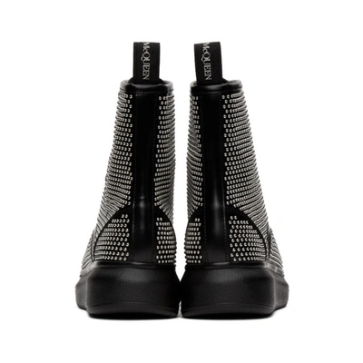 Shop Alexander Mcqueen Black Studded Boots In 1081 Black/