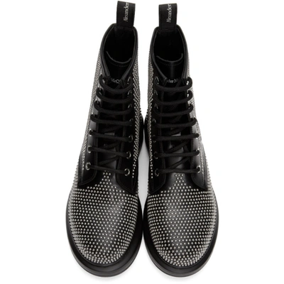 Shop Alexander Mcqueen Black Studded Boots In 1081 Black/