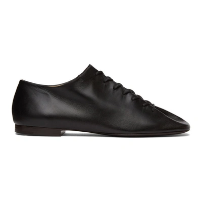 Soft Leather Lace-up Shoes In Black