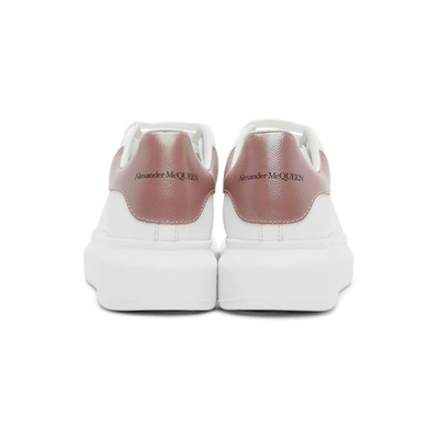 Shop Alexander Mcqueen White & Pink Iridescent Oversized Sneakers In 9053 Wh/ros