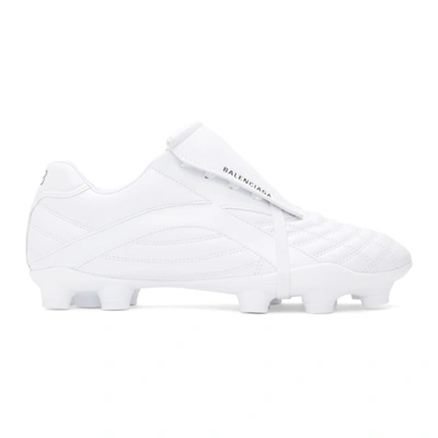 Shop Balenciaga White Soccer Sneakers In 9010 White