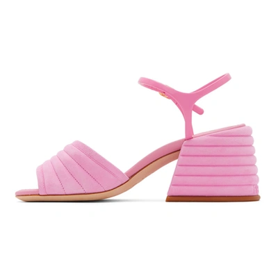 Shop Fendi Pink Suede Slingback Heels In F1a50 Pink