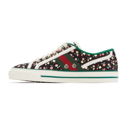 Shop Gucci Black Floral ' Tennis 1977' Sneakers In 1085 Bkpch