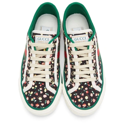 Shop Gucci Black Floral ' Tennis 1977' Sneakers In 1085 Bkpch