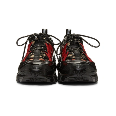 Shop Burberry Black & Beige Arthur Sneakers In Archive Beige