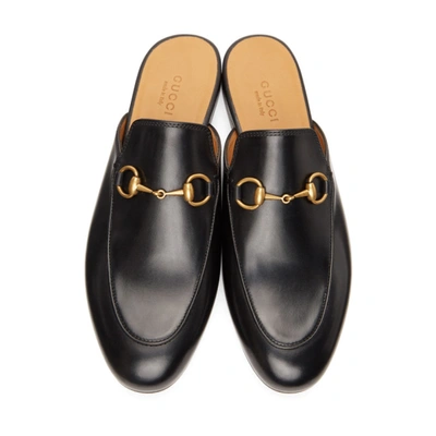 GUCCI BLACK PRINCETOWN SLIPPERS 