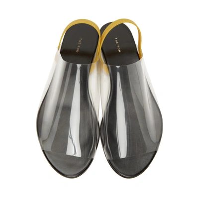 Shop The Row Transparent Flat Sandals In Blk Black