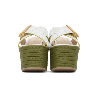 Shop Jacquemus Green 'les Sandales Tatanes' Sandals In Print Green