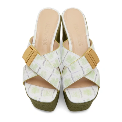 Shop Jacquemus Green 'les Sandales Tatanes' Sandals In Print Green