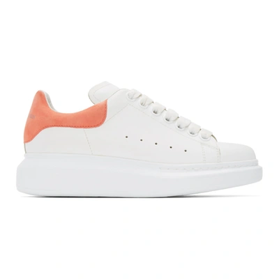 Shop Alexander Mcqueen Ssense Exclusive White & Orange Oversized Sneakers In 9869 Peach