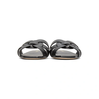 Saint Laurent Paris Women Tribute Mules In Smooth Leather In 1000 Black