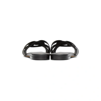 Saint Laurent Paris Women Tribute Mules In Smooth Leather In 1000 Black