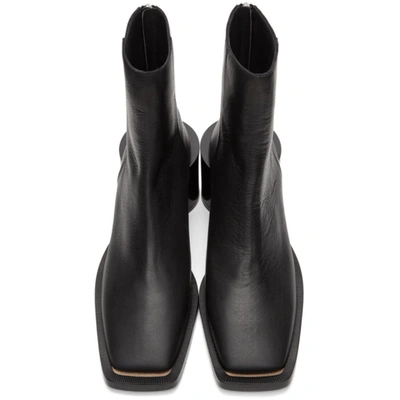 Shop Mm6 Maison Margiela Black Square Toe Boots In T8013 Black