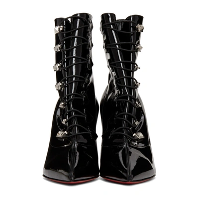 Shop Christian Louboutin Black Patent Frenchissima 2020 Boots In Bk01 Black