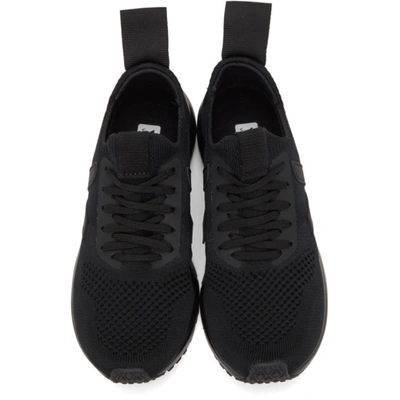 Shop Rick Owens Black Veja Edition Sock Runner Sneakers In 09 Black