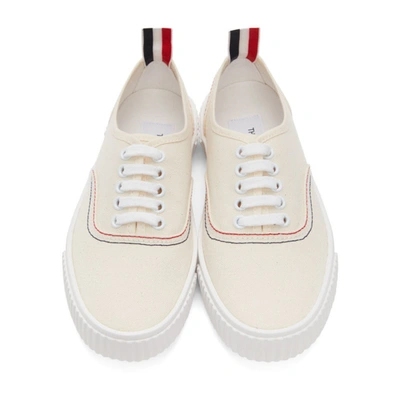 Shop Thom Browne Off-white Heritage Vulcanized Sneakers In 114 Ofwhi
