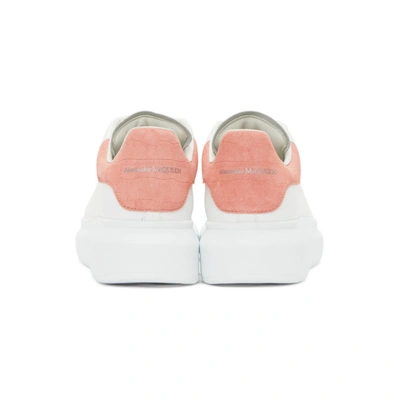 Shop Alexander Mcqueen White & Pink Snake Oversized Sneakers In 9648 Rosquartz