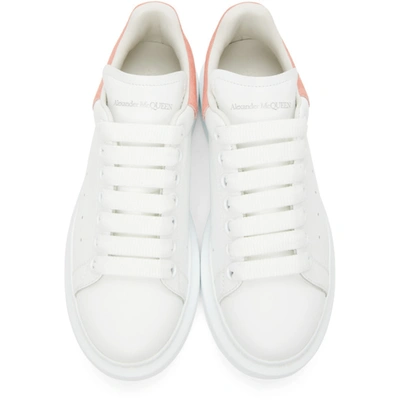 Shop Alexander Mcqueen White & Pink Snake Oversized Sneakers In 9648 Rosquartz