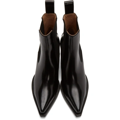 Shop Bottega Veneta Black 'the Lean' Heeled Chelsea Boots In 1000 Black