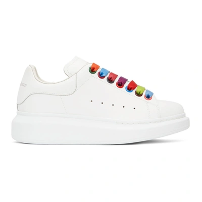 Shop Alexander Mcqueen Ssense Exclusive White Rainbow Oversized Sneakers In 9035 Multi