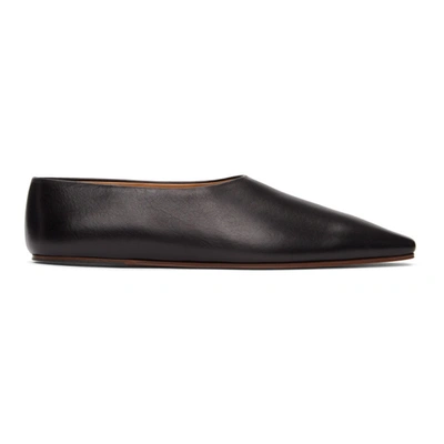 Shop The Row Black Square Toe Pump Flats In Blk Black