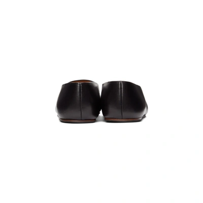 The Row Square-toe Leather Ballerina Flats In Blk Black
