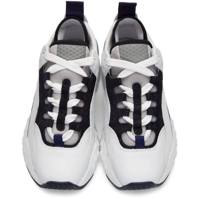 Shop Acne Studios White & Navy Manhattan Sneakers In White / Nav