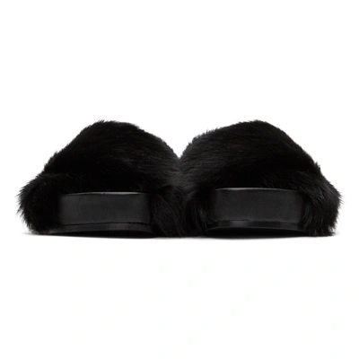 Shop Jil Sander Black Hairy Sandals In 001 Black