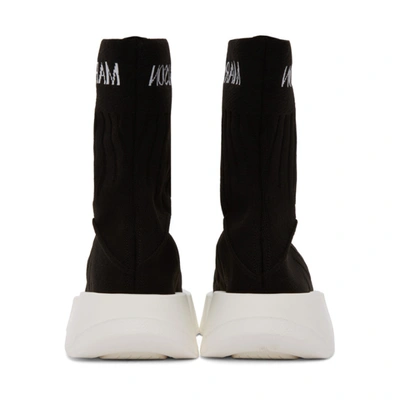 Shop Mm6 Maison Margiela Black Logo Sock Sneakers In H1532 Black