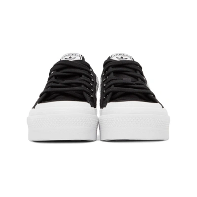 Shop Adidas Originals Black Nizza Platform Sneakers In Core Black/