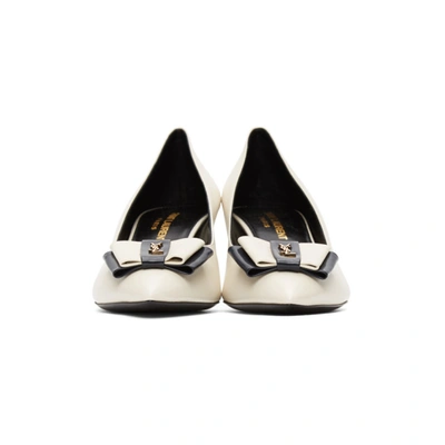 Shop Saint Laurent White Anais Bow Pumps In 1912 White